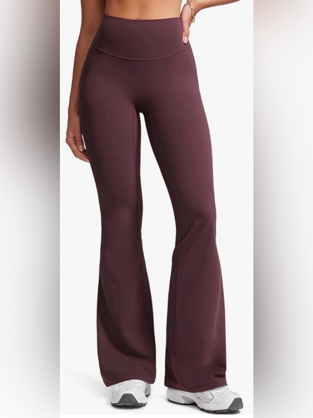 High-Rise Flare Pants in Deep Plum